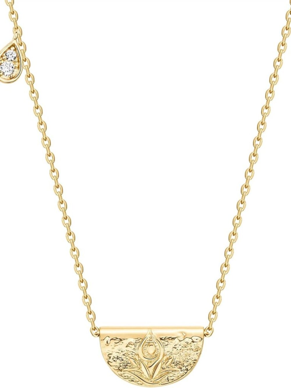 14K Gold Plated Engraved Coin Pendant Necklace for Women - Elegant Jewelry Gift